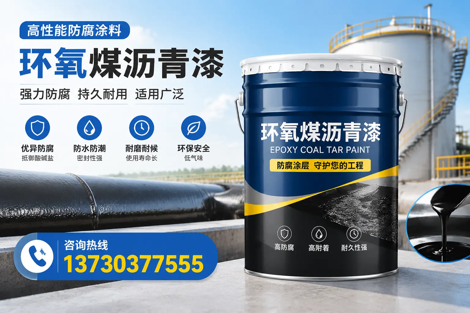 环氧煤沥青漆的耐久性分析，适合新乐的使用场景